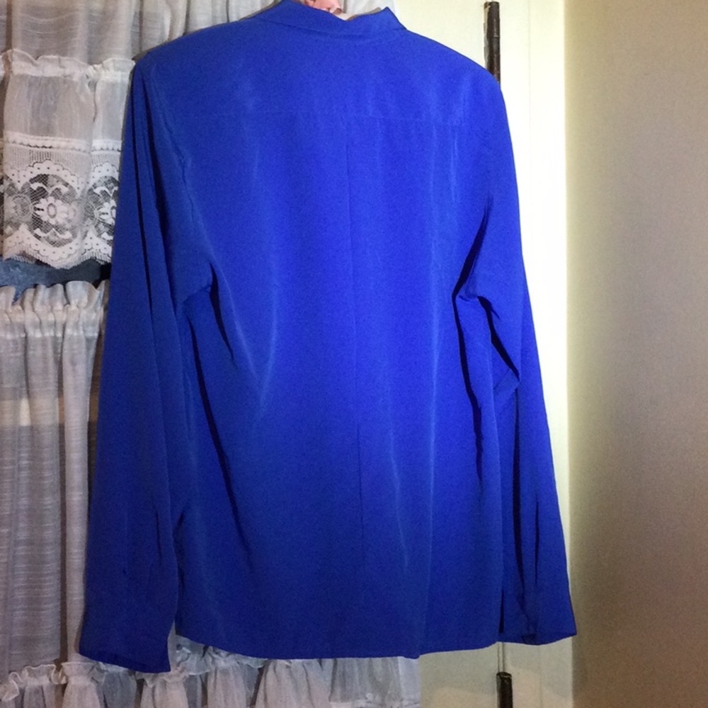 ⭐️ Vintage Cobalt Blue Long Sleeve Blouse by Anne Shuagnessy - Picture 3 of 10